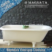 Banheira Vitoriana Clássica Pés Brancos 1.66m
